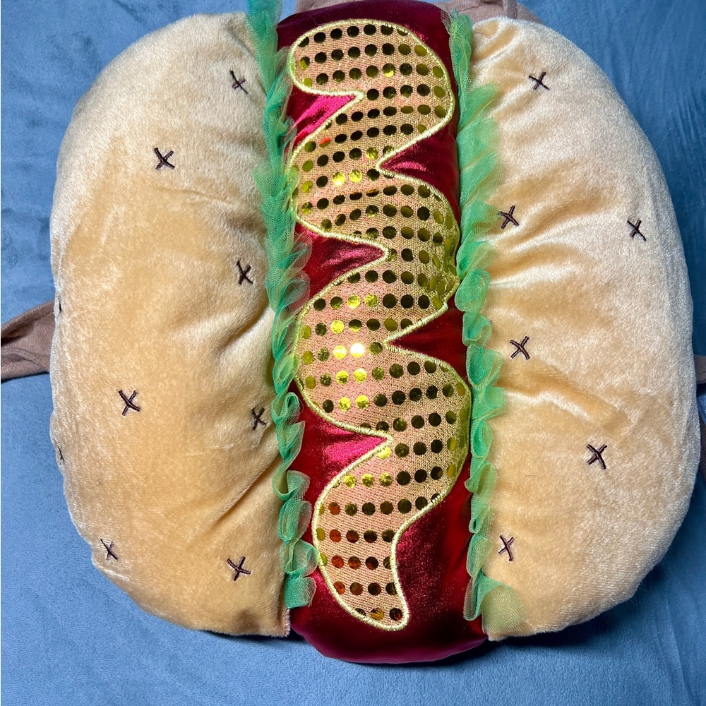 Hot Dog Plush Pillow - Tan and Red